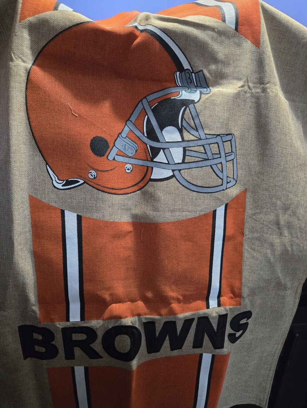 Cleveland Browns NFL Football Evergreen Burlap Vertical Flag 43x28 Double Sided